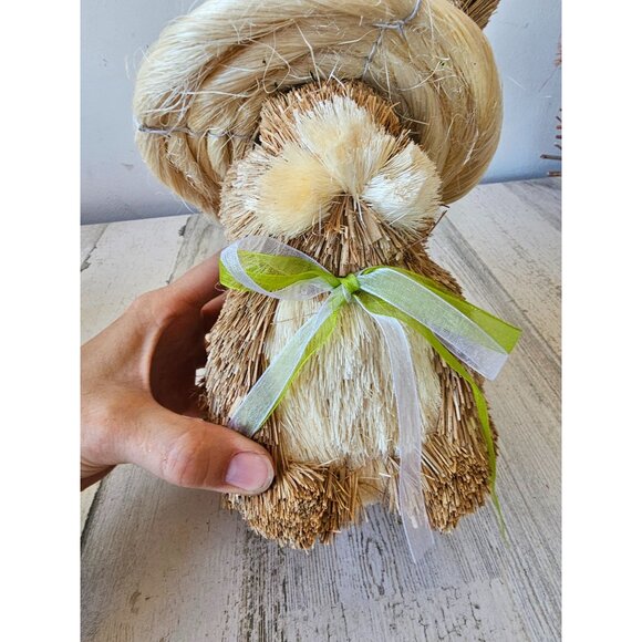 Vintage Pier sisal bottle brush Easter bunny rabbit spring decor hat flowers sta - Picture 7 of 9